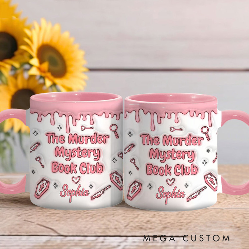 Personalized The Murder Mystery Book Club Mugs Custom Coffee Mug with Name Fall Bookworm Mug Book Lover Gift for Librarian Gift