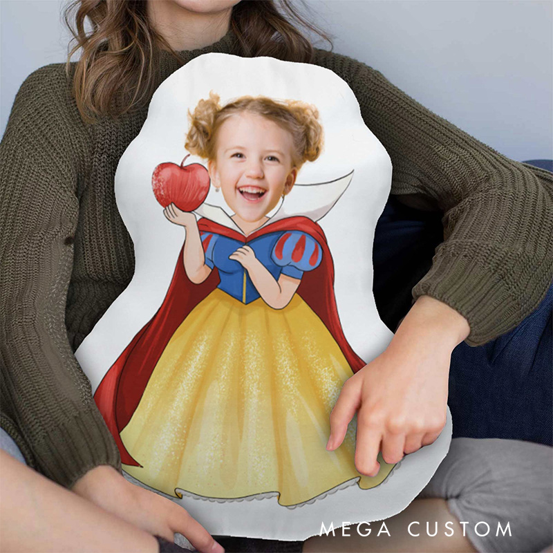 Personalized Face Princess Shaped Pillow Cartoon Photo Pillow Anime Lover Gift for Kids Friend Granddaughter Daughter