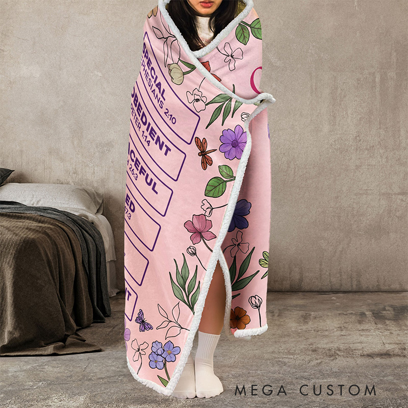 Personalized God Says You Are Cartoon Character Soft Hooded Blanket with Name Letter In Bible Home Accessory Birthday Christian Gift for Women