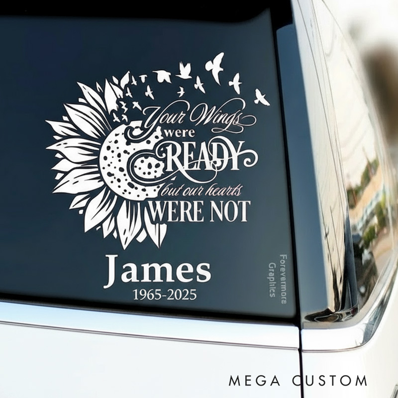Personalized Memorial Decal Sticker for Car Window In Loving Memory Decal Sunflower Decal Sympathy Gift