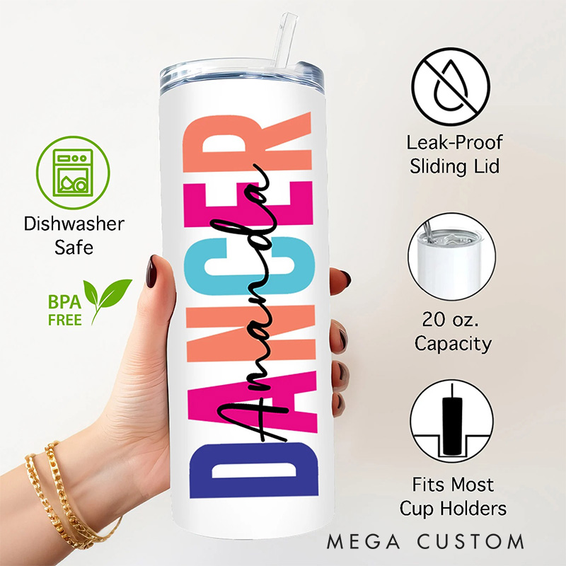 Personalized A Day Without Dancing Is Like Just Kidding Tumbler Gifts for Dance Teacher Dance Lover Tumbler Gift for Kids Friend Granddaughter