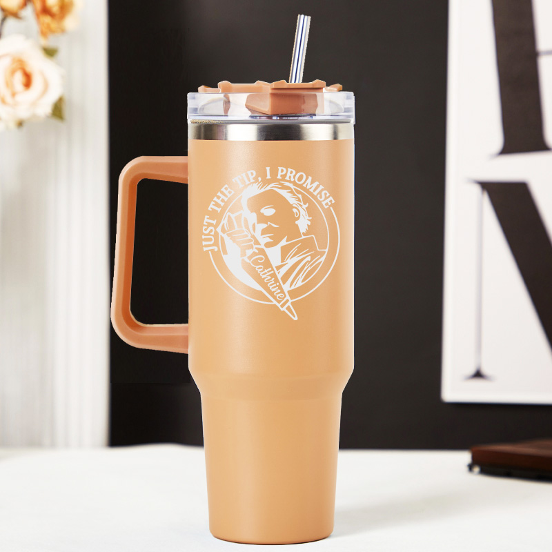Personalized Just the Tip, I Promise Tumbler Baking Lover Tumbler with Name 40oz Stainless Steel Tumbler for Baker Her
