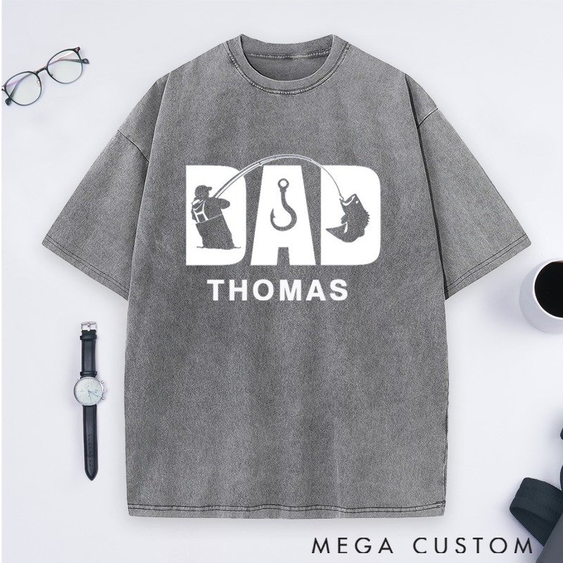  Personalized Fishing Dad T-Shirt Fisherman T-Shirt Comfortable Gift for Fisherman Dads Perfect for Father’s Day or Birthday