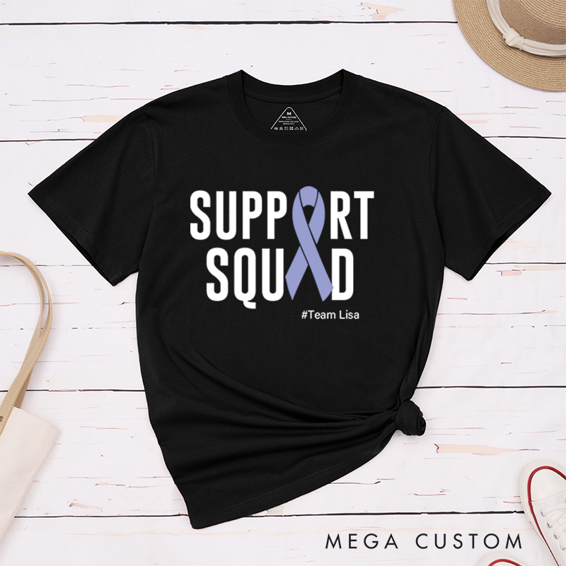 Personalized Esophageal Cancer Support Periwinkle Ribbon Cancer Awareness T-Shirt