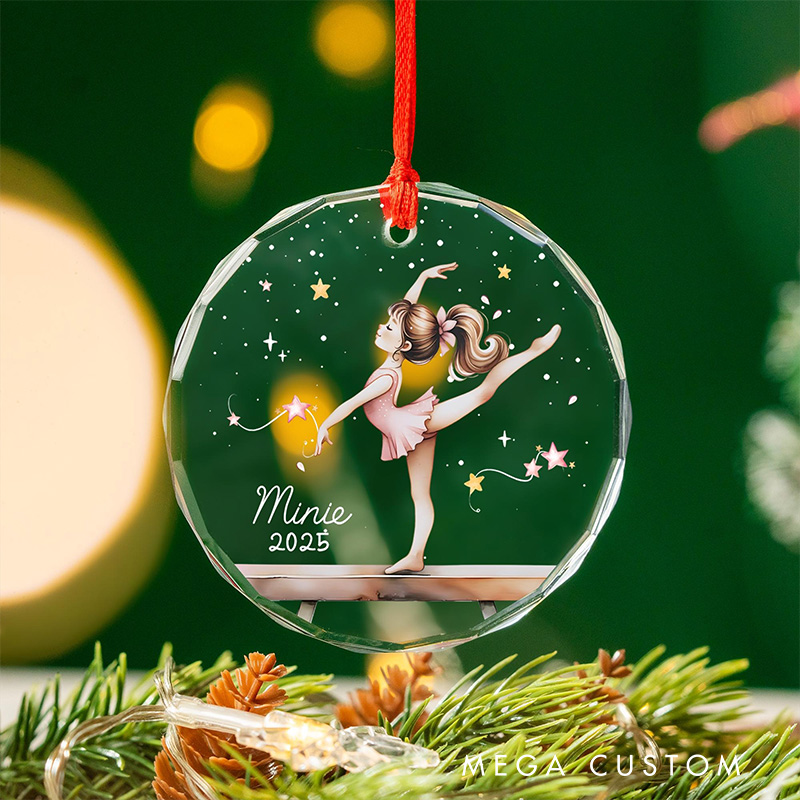 Personalized Elegant Gymnastics Glass Christmas Ornament Dance Lovers Christmas Gift Dancer Xmas Gift Christmas Decor