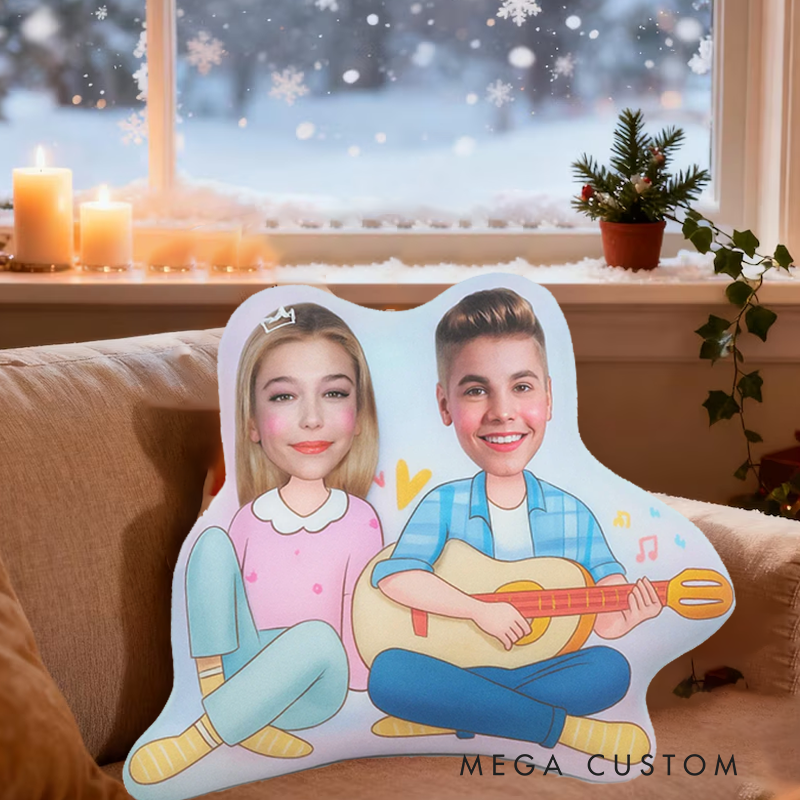 Personalized Face Pillow Custom Couple Gift Anniversary Present