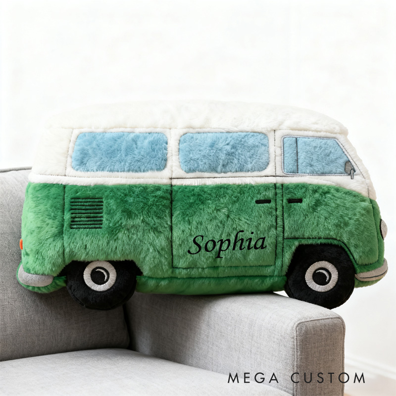 Personalized Camping Lover Pillow Custom Camper Van for Family Kid Pillow Gift for Camper