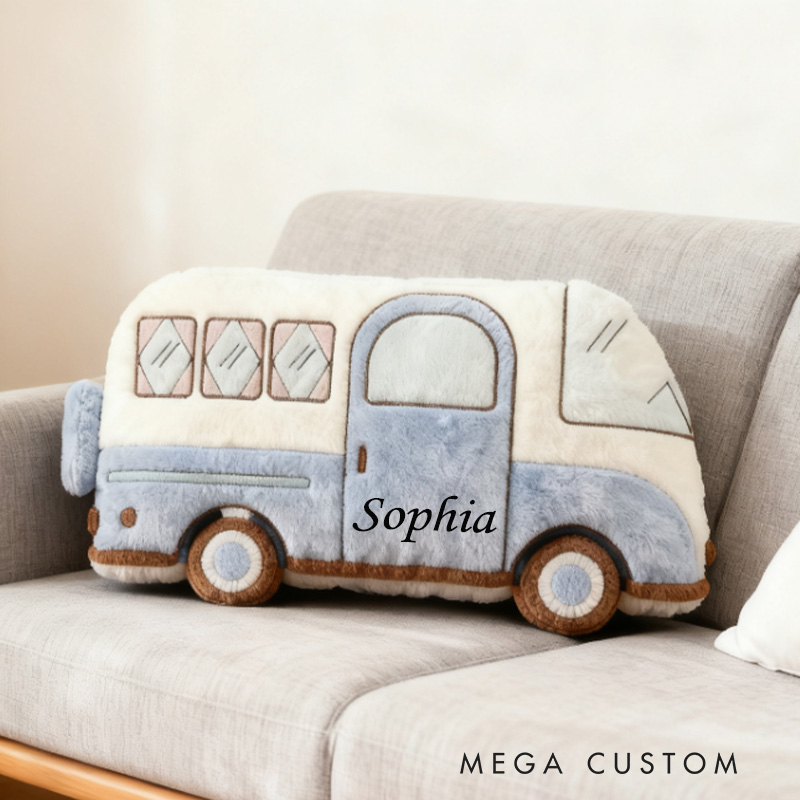 Personalized Campervan Pillow Custom Couple Camping Pillow Camper Van Gift for Family Pillow Gift for Camper