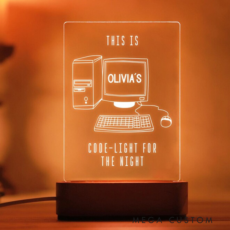 Personalized Custom Software Developer 3D LED Computer Engineer Funny Coding Computer Science Computer Geek Gift Coder Gift