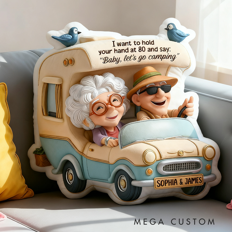 Personalized Couple Camping Pillow Custom Rv Camper Pillow Funny Couple Holiday Gift for Outdoor Camping Lover