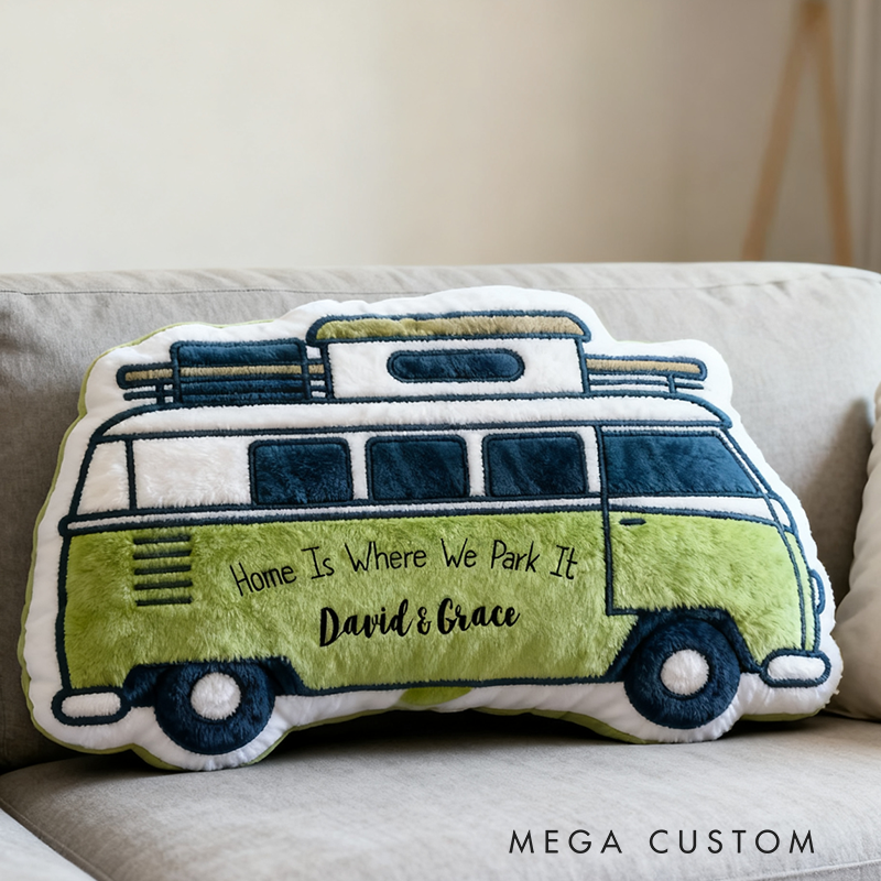Personalised Campervan Cushion Pillow Couples Cushion Camper Van Pillow Custom Outdoor Family Pillow Gift for Outdoor Camping Lover