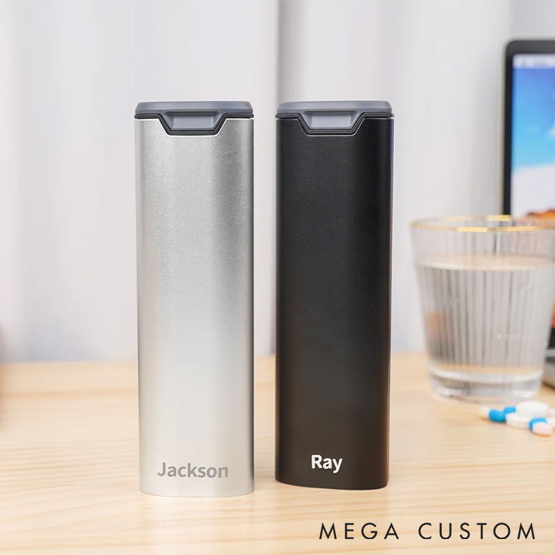 Personalized 7-Day Weekly Pill Organizer Box with Engraved Name Travel Outdoor Essential Gift for Family Friend