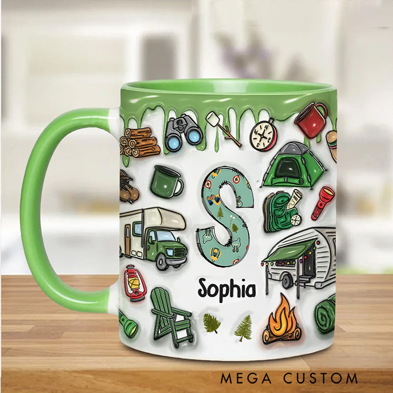 Personalized Camping Loves Mug Adventure Mountains Camper Hiking Mug Gift for Kid Outdoors Lovers