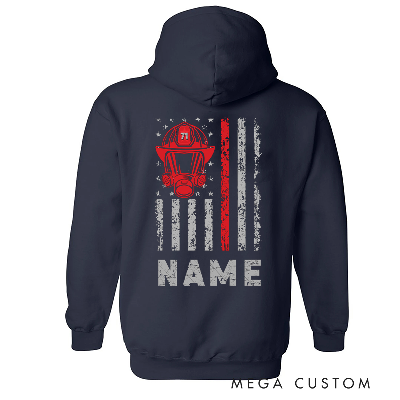 Personalized Firefighter Hoodie Custom Name and Helmet Design Gift for Firefighting Heroes
