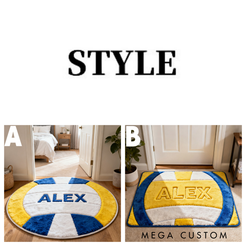 Personalized Volleyball Welcome Court-Inspired Door Mat with Custom Name for Your Home