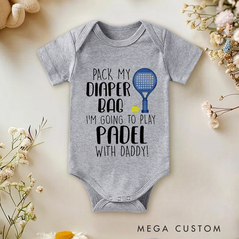 Personalized Pack Diaper Bag with Daddy Baby Bodysuit Baby Romper Sports Baby Gift