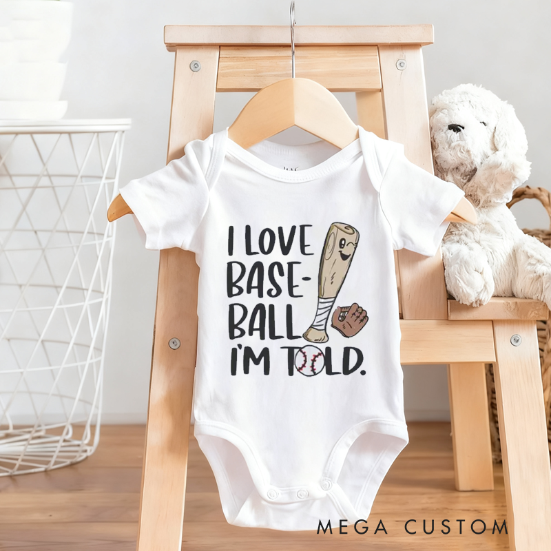 Personalized I Love Basketball I'm Told Baby Bodysuit Baby Romper Sports Baby Gift
