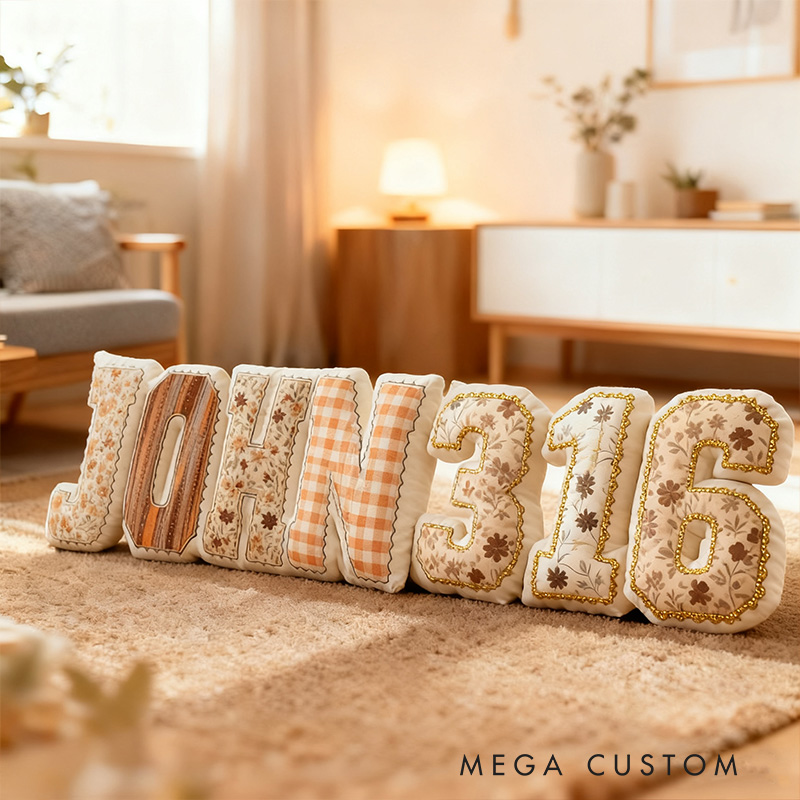 Personalized Psalm 23 Bible Verse Letter Number Pillow with Custom Name Home Decor Christian Thanksgiving Pillow Retro Fall Faith Gift for Family