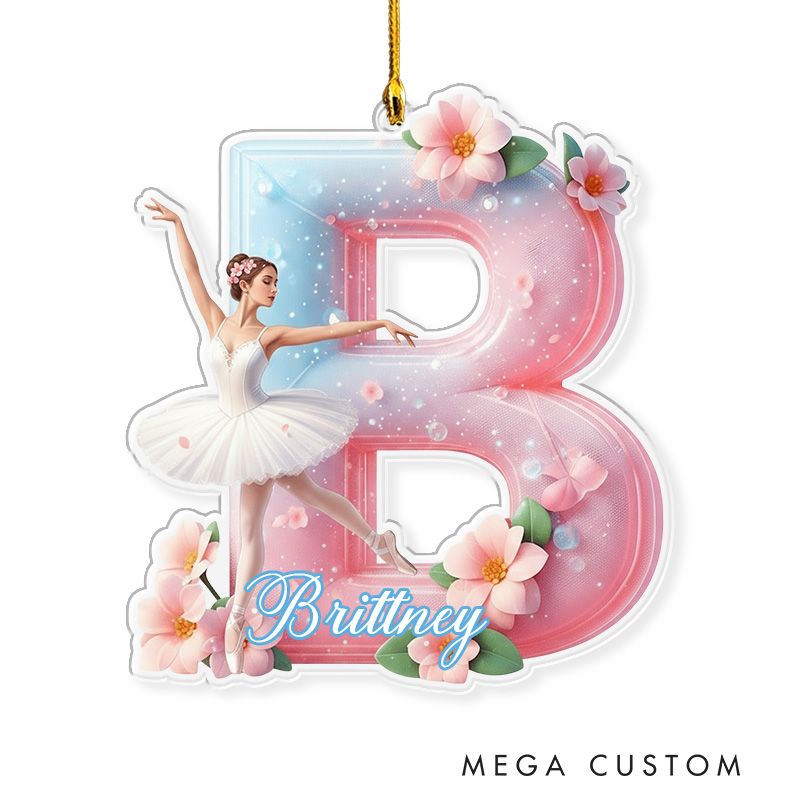 Personalized Crystal Ballet Alphabet Acrylic Ornament Dance Lovers Christmas Gift Dancer Xmas Gift Christmas Decor
