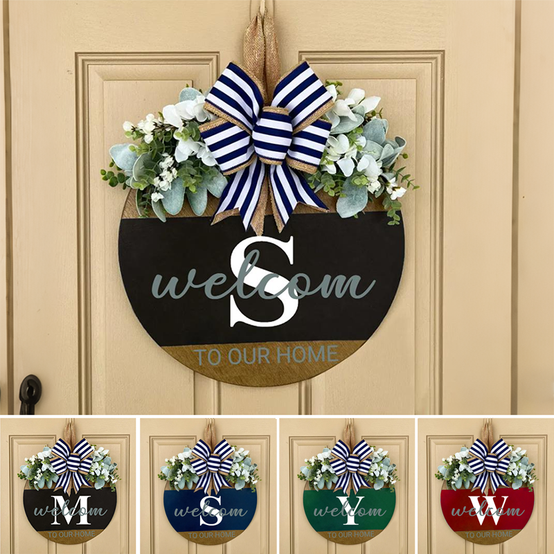Personilzed Front Door Decor Last Name Welcome to Home Sign for Family