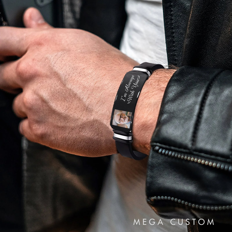 Personalized Photo Bracelet I'm Always With You Memorial Keepsake Custom Photo Bracelet Sympathy Gift