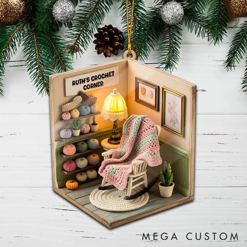 Personalized Crochet Ornament Craft Room Decoration Christmas Tree Decoration for Knitting Lovers