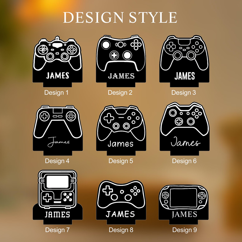 Personalized Game Console Night Light Custom Game Console Desk Lamp Gamer Room Decor Gift for Gamer Birthday Gift for Kids Gaming Light