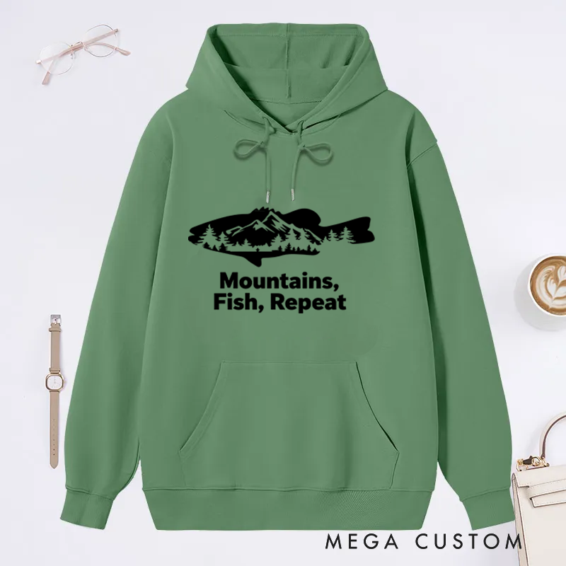 Personalized Fishing Hoodie Fisherman Hoodie Fish and Forest Hoodie Mens Fish Sweatshirt Gift for Men Funny Fishing Sweatshirt Perfect for Outdoor Adventures Camping and Fishing Enthusiasts