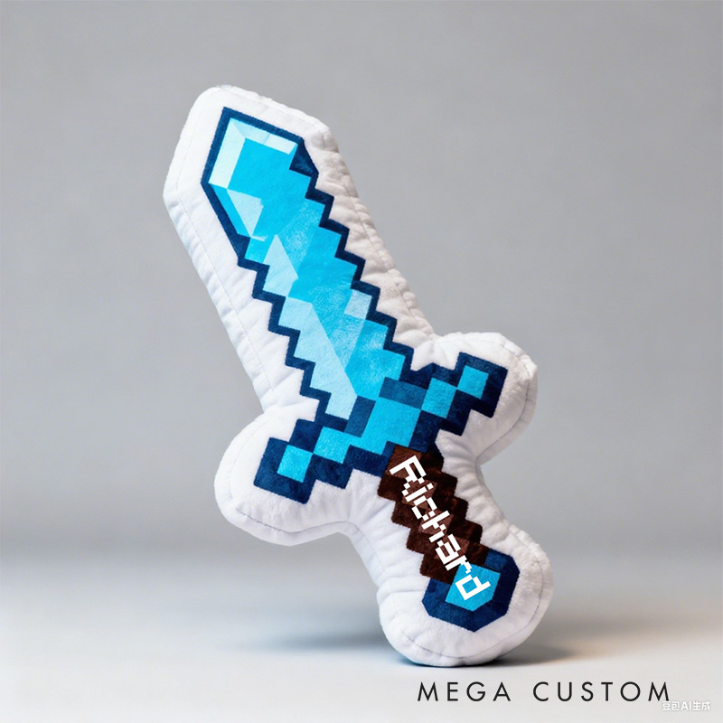 Personalized Pixel Sword Shaped Pillow for Game Lovers Plush Pillow Christmas Gift for Kids