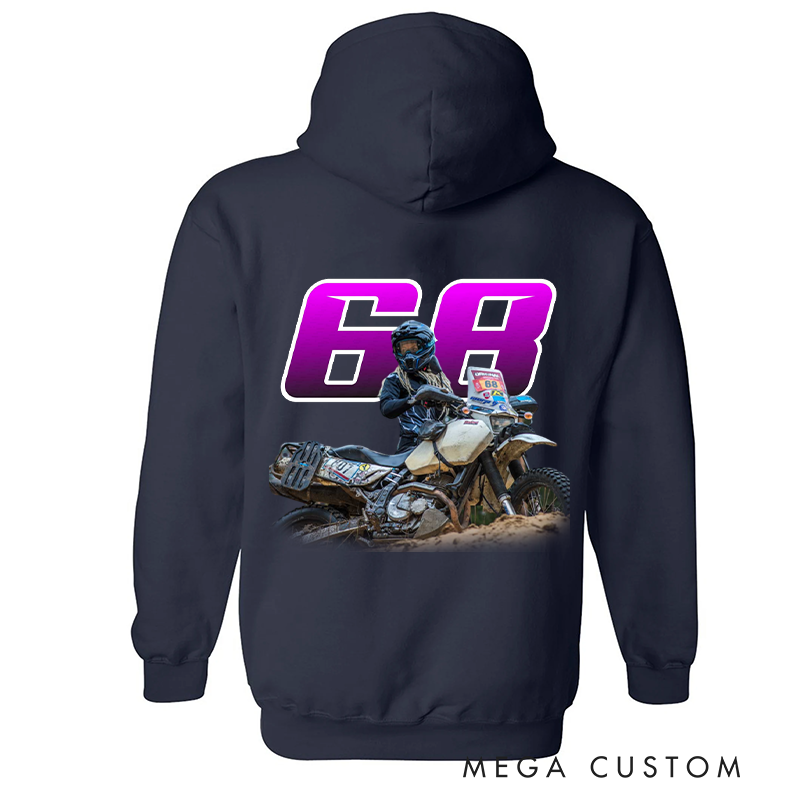 Personalized Dirt Bike Hoodie with Custom Number and Graphic Design Perfect Gift for Motocross Enthusiasts