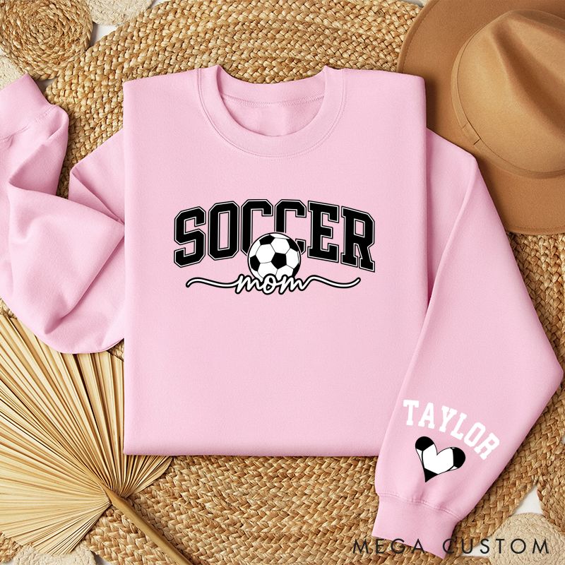 Personalized Soccer Mom Sweatshirt with Custom Name and Stylish Graphic Design