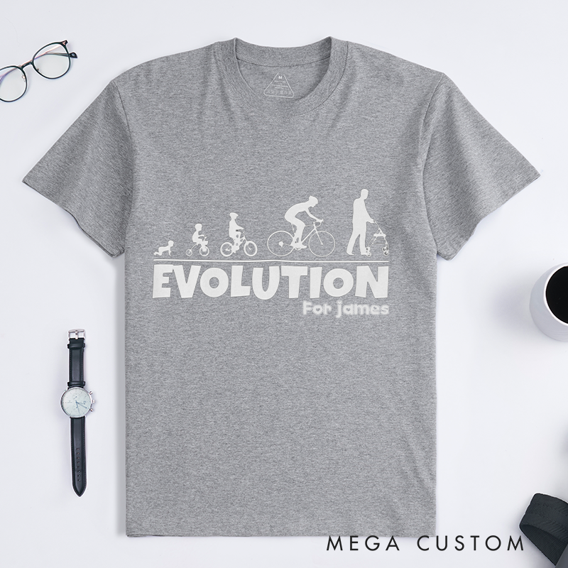 Personalized Evolution Cycling T-Shirt with a Creative Evolution for Outdoor Adventures Riding Cycling Biking Enthusiasts