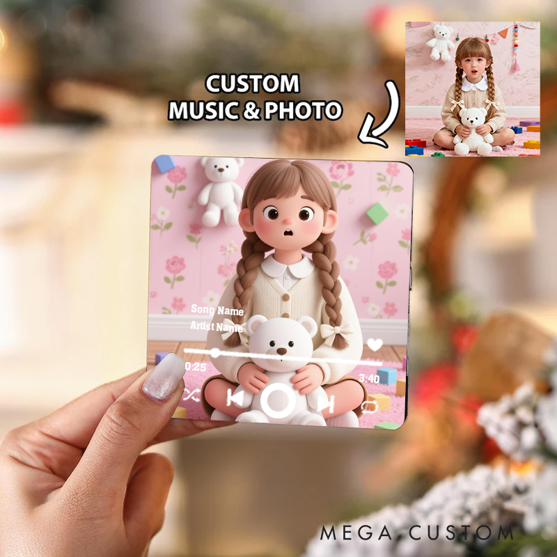 Personalized Song Fridge Magnet and Custom Music Refrigerator Magnets and Photo Fridge Magnet and Music Plaque and Christmas Gifts for Kids