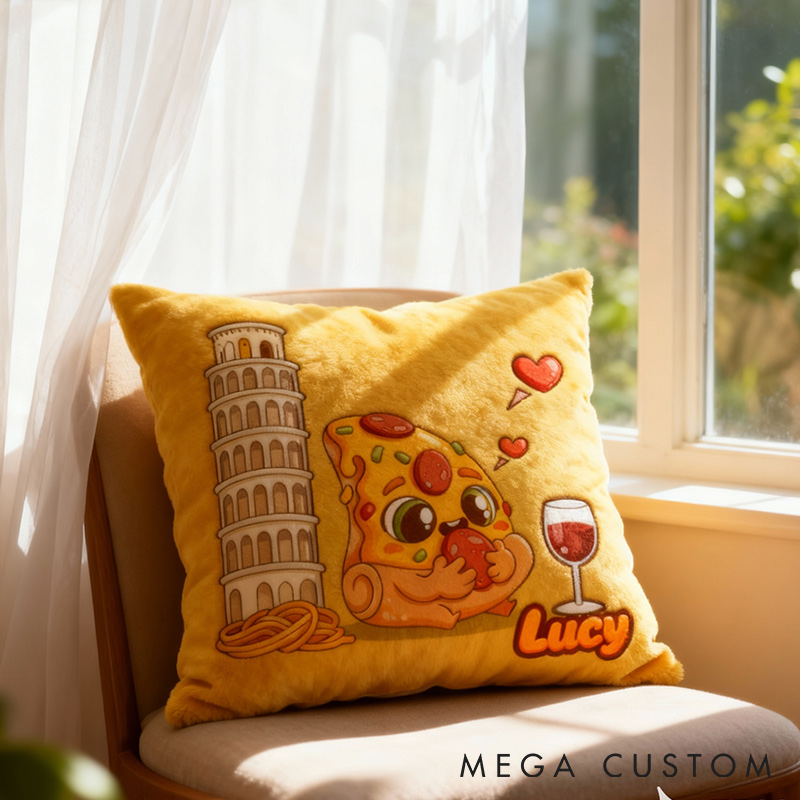 Personalized Graphic 3D Print Italian Delight Pillow for Travel Lovers