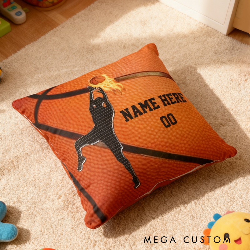 Personalized Basketball Pillow with Custom Name and Number Design