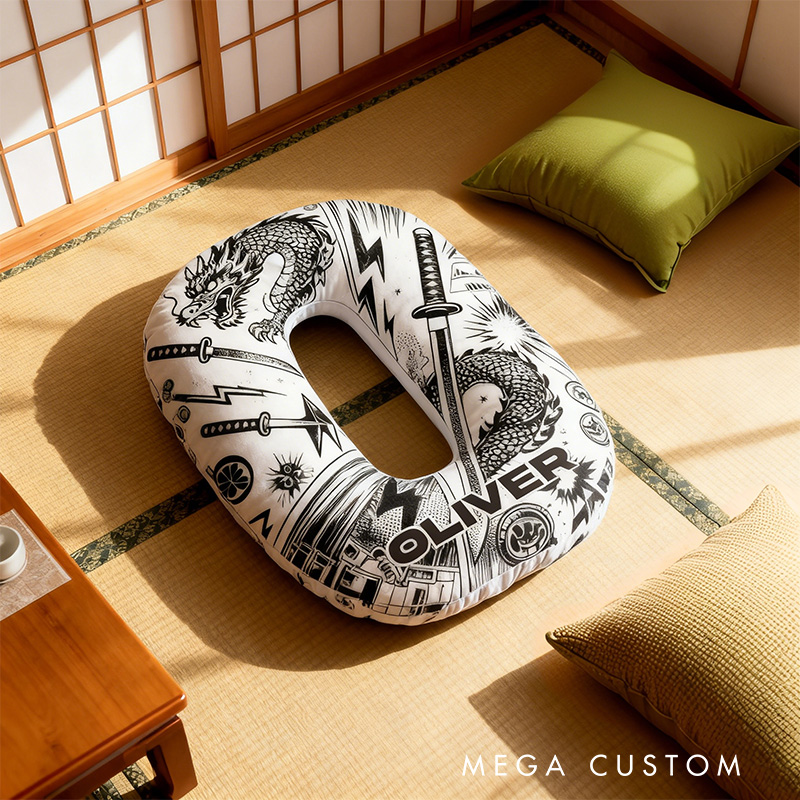 Personalized Japanese Comic Style Alphabet Shaped Pillow for Comic Anime Lovers Initial Pillow Christmas Gift for Kids Teenagers