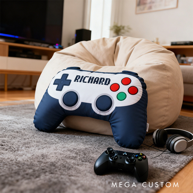 Personalized Graphic 3D Print Vintage Game Controller Shaped Pillow for Game Lovers Plush Pillow Christmas Gift for Kids