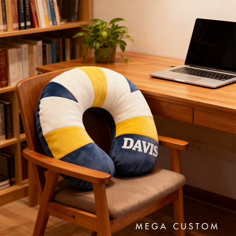 Personalized Volleyball Travel Neck Pillow with Custom Name Design