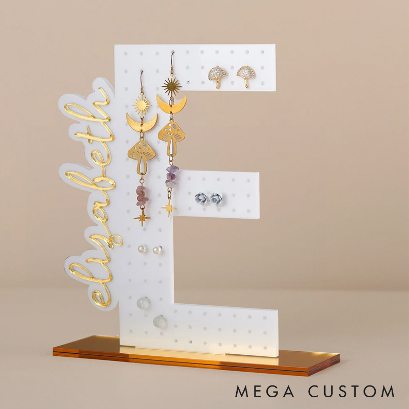 Personalized Earring Holder Birthday Gift Custom Earring Display Acrylic Jewelry Organizer for Travel Lovers