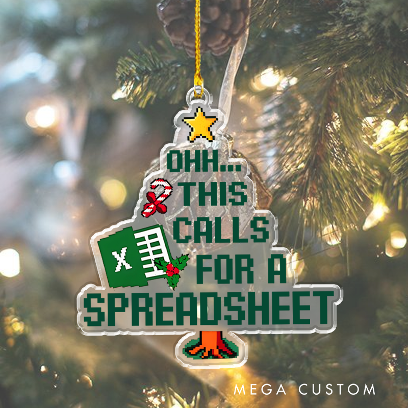 Personalized Funny Geek Data Lovers Christmas Ornament Holiday Spreadsheet Christmas Ornament Christmas Gift for Geek Nerd