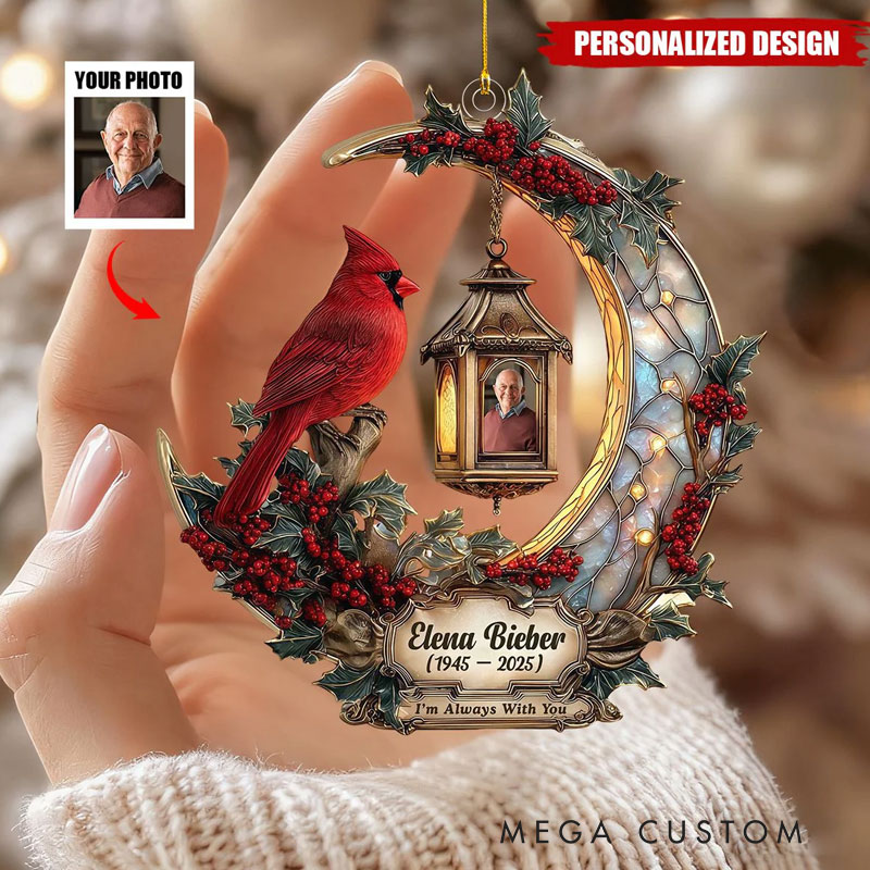Personalized Cardinal Memorial Christmas Ornament 3D Effect Acrylic Ornament I Am Always With You Sympathy Gift for Family Members