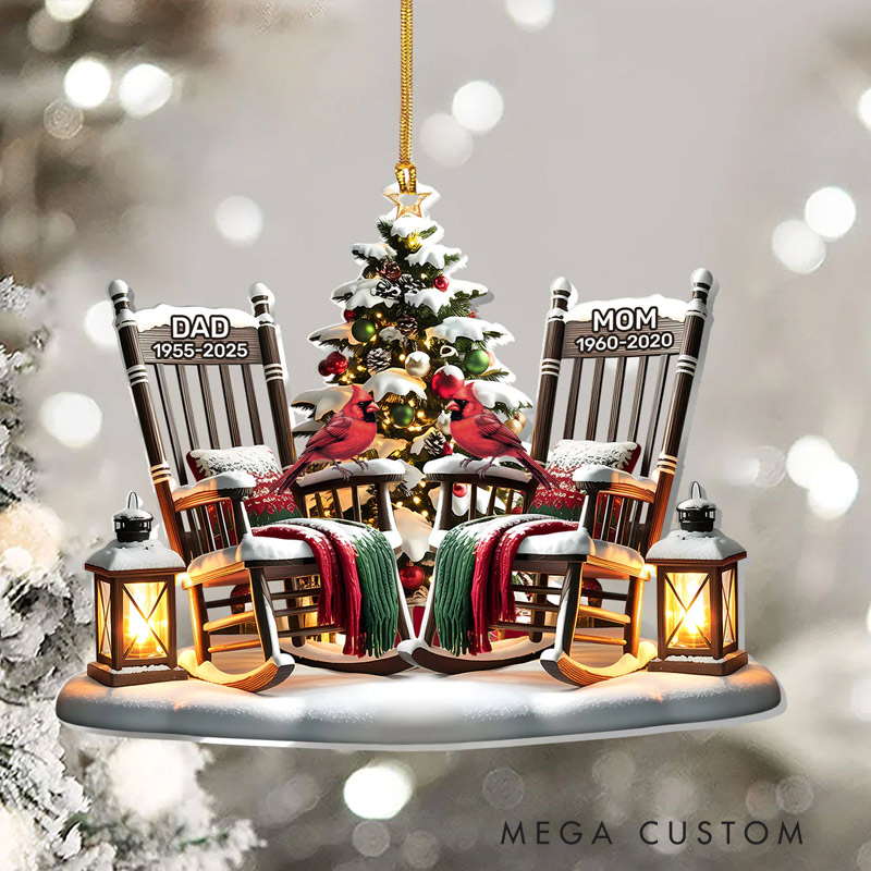 Personalized Memorial Christmas Ornament Christmas In Heaven Ornament Cardinal Sympathy Gift for Family Members