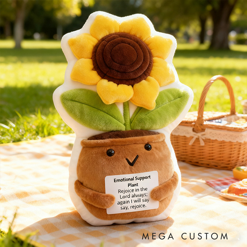 Personalized Positive Sunflower Pillow with Custom Bible Verse Home Decor Graphic 3D Print Pillow Emotional Support Plant Religious Christian Gift