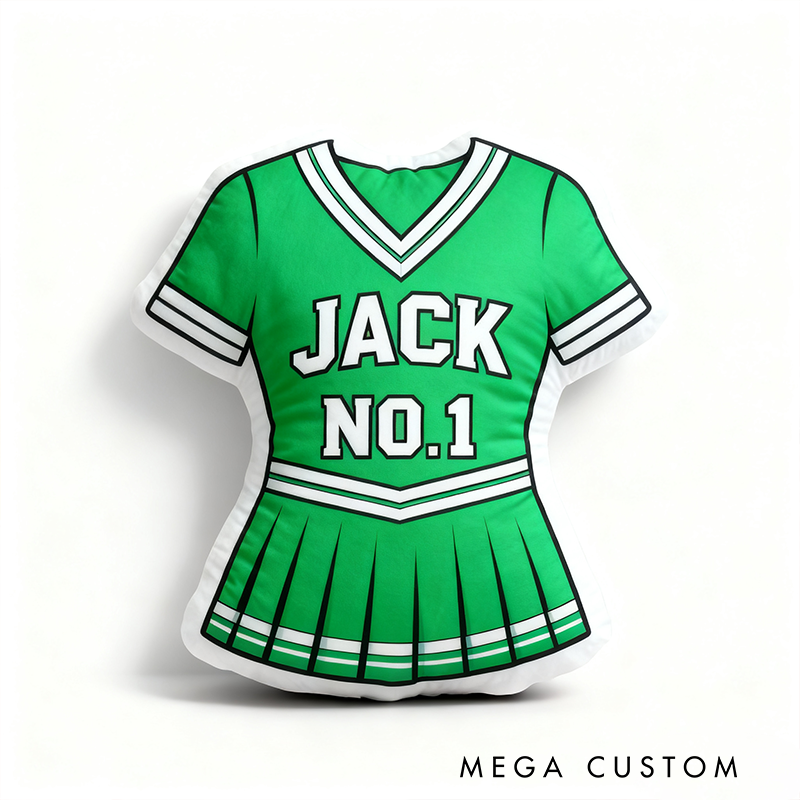 Personalized Cheerleading Uniform Pillow with Custom Name and Number Design