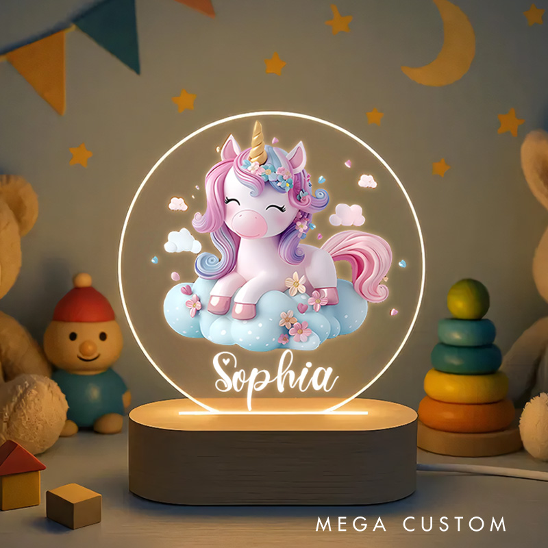 Personalized Cloud Shape Custom Name Soft Glow Decorative Gift Magical Princess Style Cozy Nursery Room Dream Fantasy Night Light