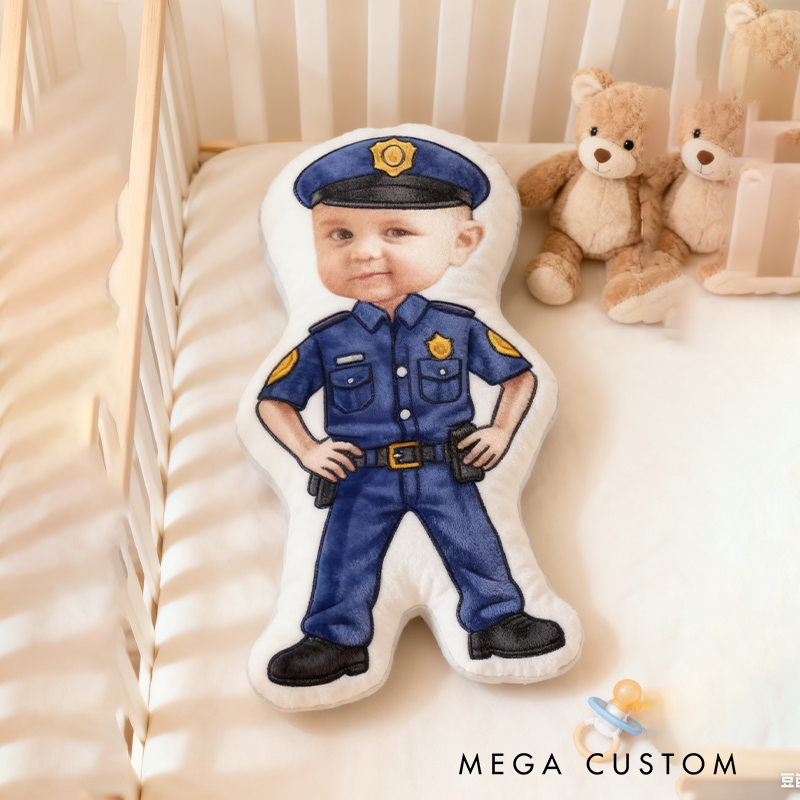 Personalized Policeman Pillow with Custom Face Design 3D Print Pillow Police Pillow Gift