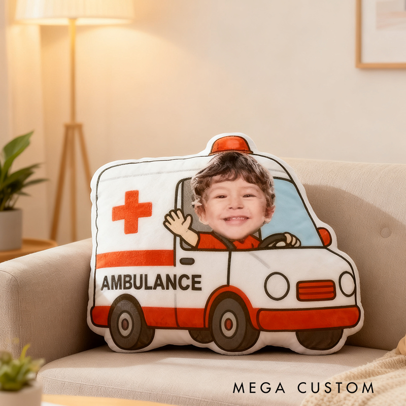 Personalized Ambulance Pillow with Custom Face Design 3D Print Pillow Gift