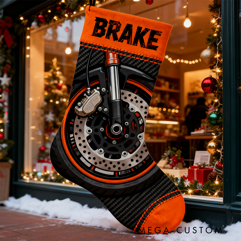 Personalized Motorcycle-Themed Christmas Stocking for Enthusiasts Family Christmas Gifts Xmas Gift