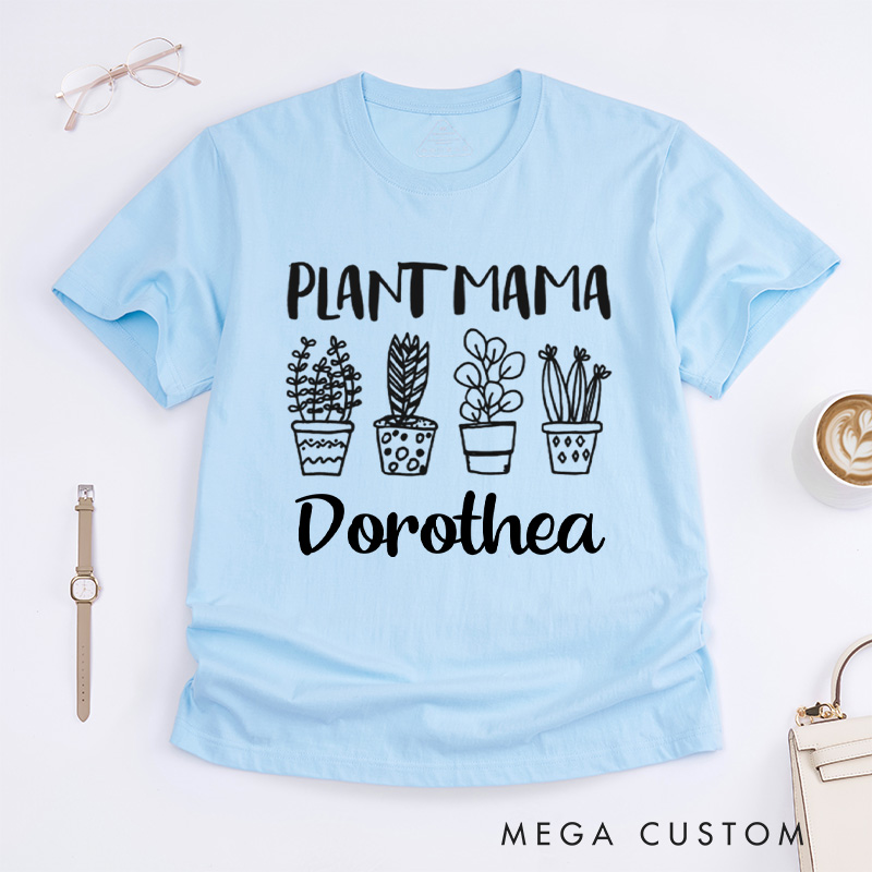 Personalized Plant Mama Classic T-Shirts Crazy Plant Lady Shirt Plant Shirt Plant Lover Gift Mother's Day Gift Gardening Shirt Gardener Gift