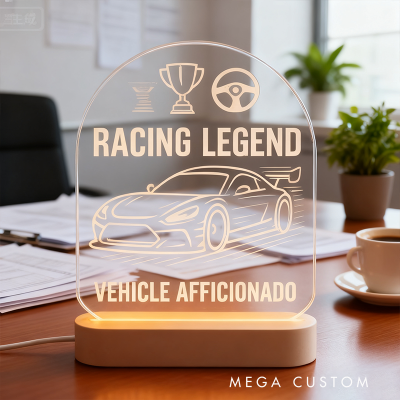 Personalized Racing Car Gift Custom Driver Name Decor Car Motorsport LED Night Light Lover Gift Race Fan Lamp